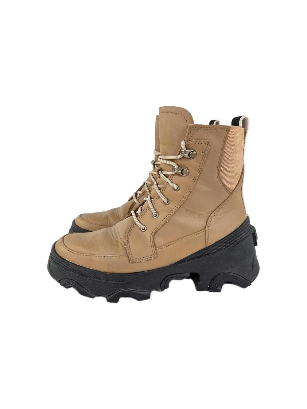 Sorel Women's Brex Waterproof Lace-Up Booties US 8 Brown Chunky Heel Boot